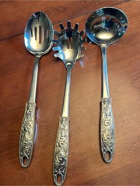 Western Buckle 3 Piece Serving Set Stainless Steel Cookware Cowboy Living
